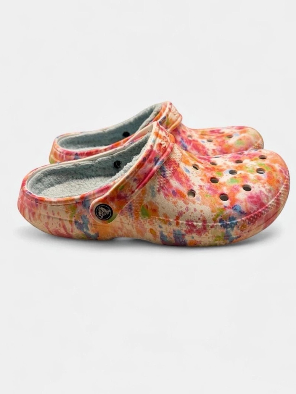 Crocs Classic Tie Dye Fuzzy Lined Clogs M7 W9